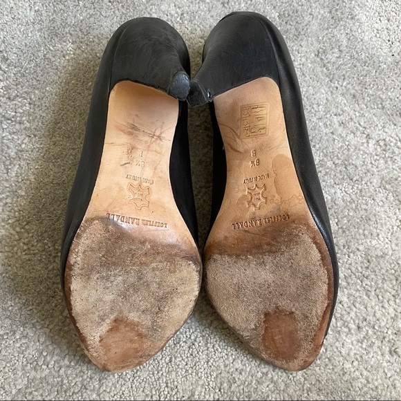 Loeffler Randall Leather V Vamp Gold Toe Heels - Picture 6 of 9